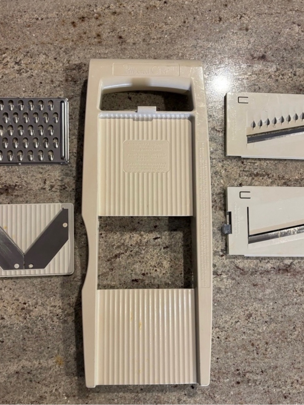 The Pampered Chef White and Silver Multi-Blade Mandoline Slicer Set